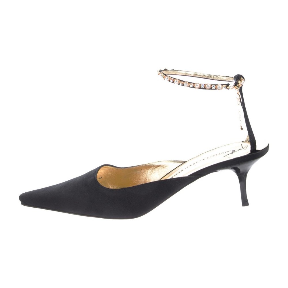 Giuseppe Zanotti Desgin Black satin heels US 8.5